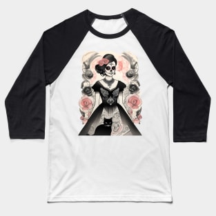 Catrina Cat Baseball T-Shirt